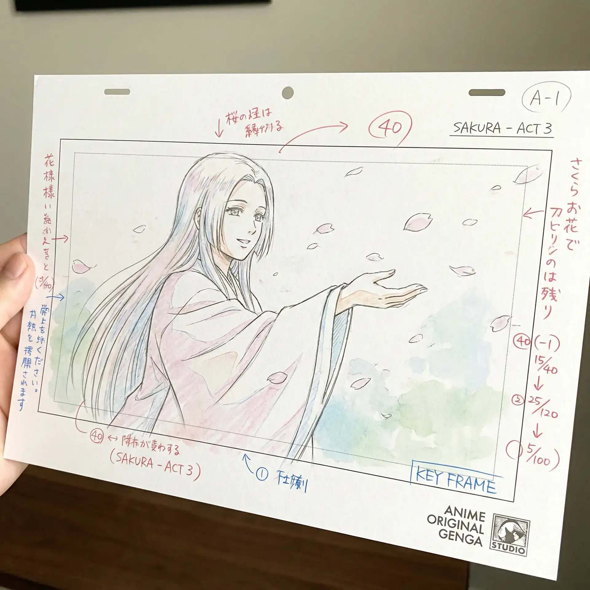 h动漫 作品春日序曲关键帧原画手稿